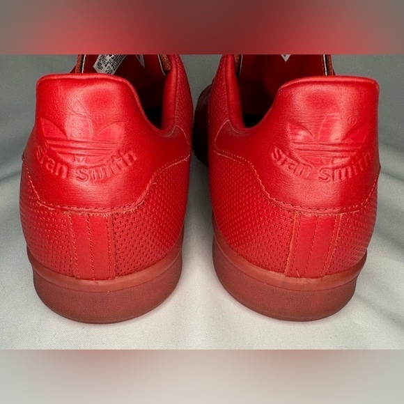 Adidas Men’s Stan Smith’s Adicolor Scarlet Red Leather Sneakers Size 13 - Picture 9 of 11